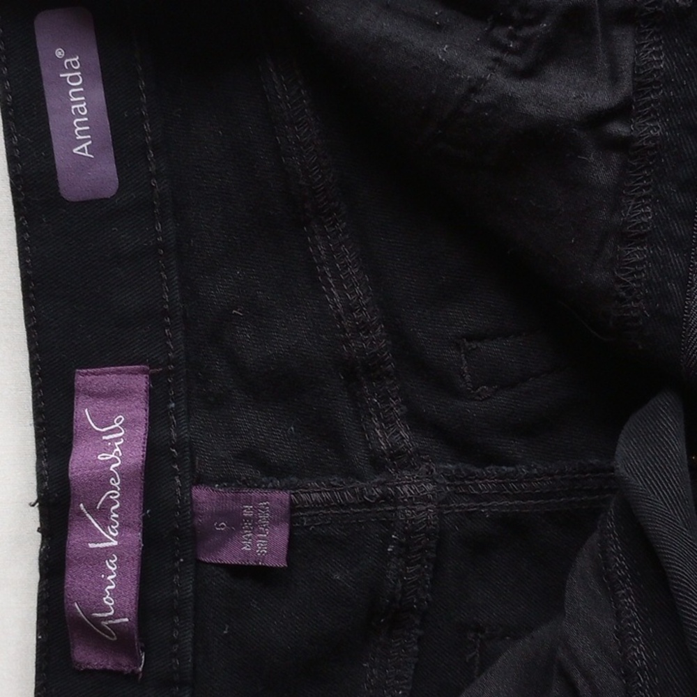 Gloria Vanderbilt Amanda Jeans 6 Straight Leg High Rise Black - Picture 4 of 4